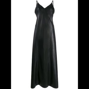 Nanushka Black vegan leather slip dress